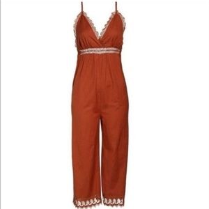 Orange billabong jumpsuit